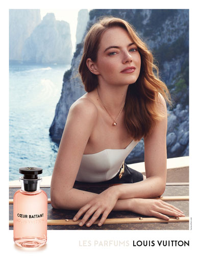 Louis Vuitton - Emma Stone for Les Parfums Louis Vuitton. The award-winning  actress and Louis Vuitton Ambassador embodies Cœur Battant, the new  feminine fragrance. See the campaign shot at the Louvre in