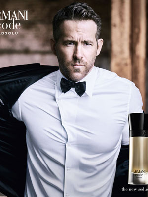 Ryan Reynolds Armani Code Absolu celebrity ads