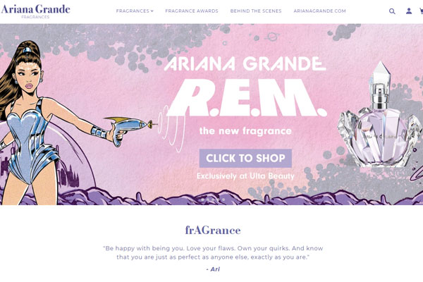 Ariana Grande R.E.M. Eau de Parfum website
