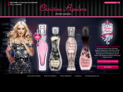 Christina Aguilera Secret Potion Website