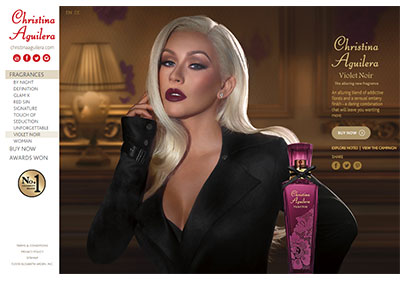 Violet Noir website, Christina Aguilera