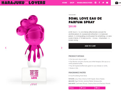 Harajuku Lovers Pop Electric Love website, Gwen Stefani