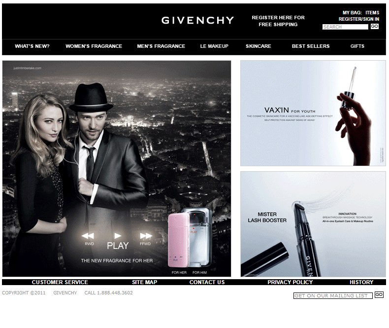 Givenchy Play website preview