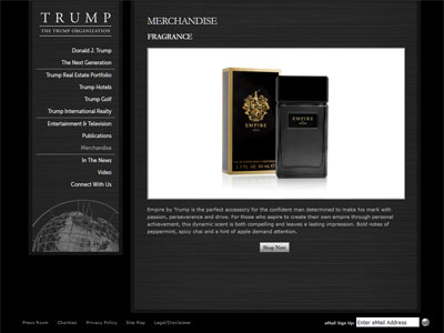 Empire by Trump website, Donald Trump