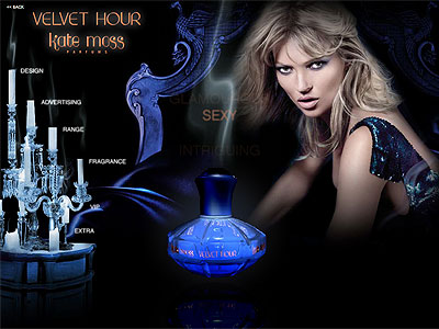 Velvet Hour website, Kate Moss